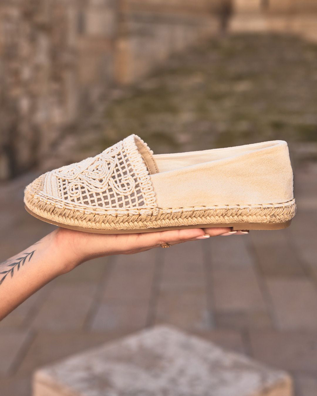 Sandale femme espadrille beige - Salomé