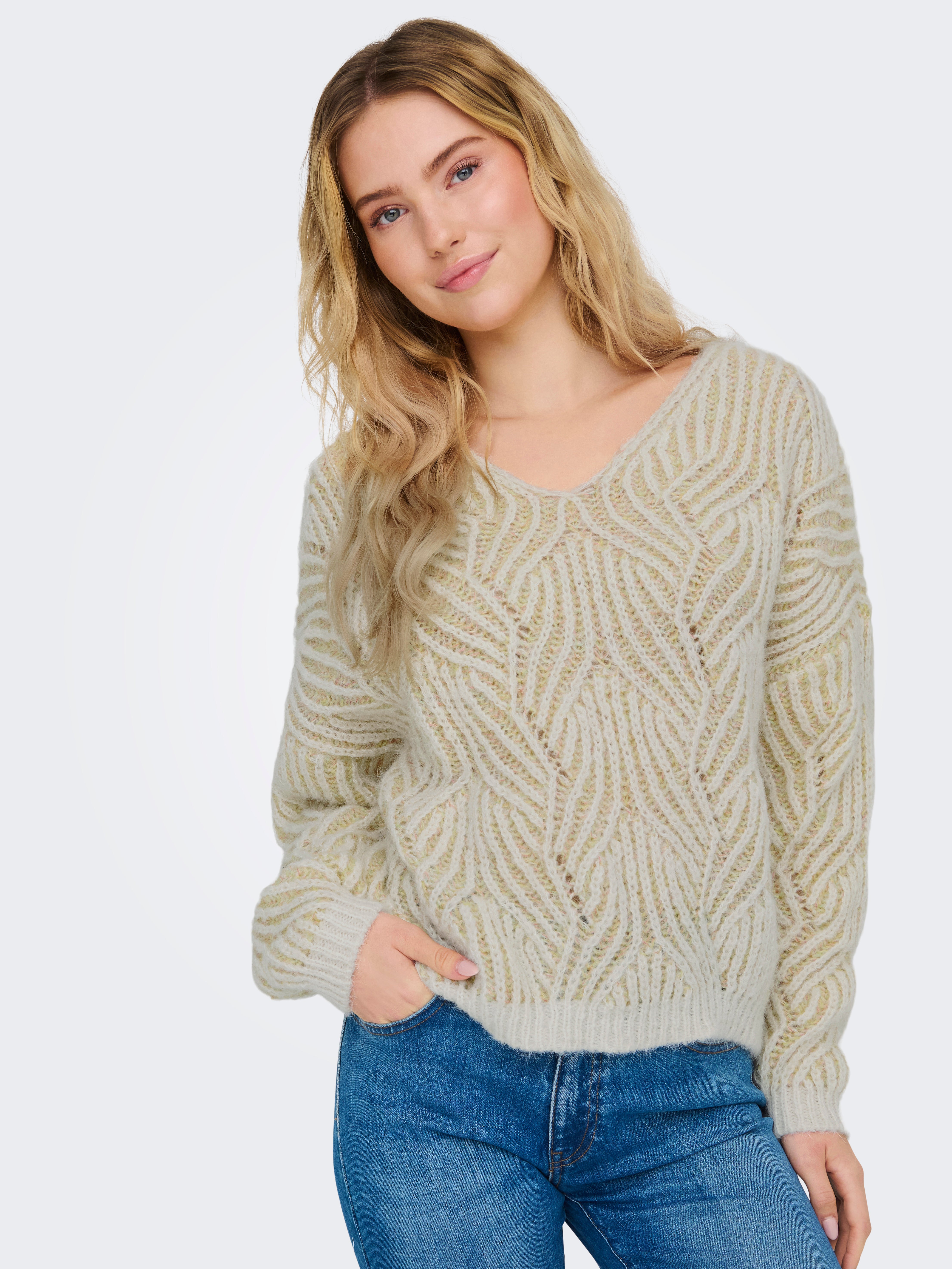 ONLELIN Strickpullover Cloud Dancer