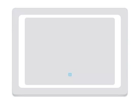 AICA Miroir de salle de bain LED 80x60cm avec gradation infinie, anti-buée et mémoire