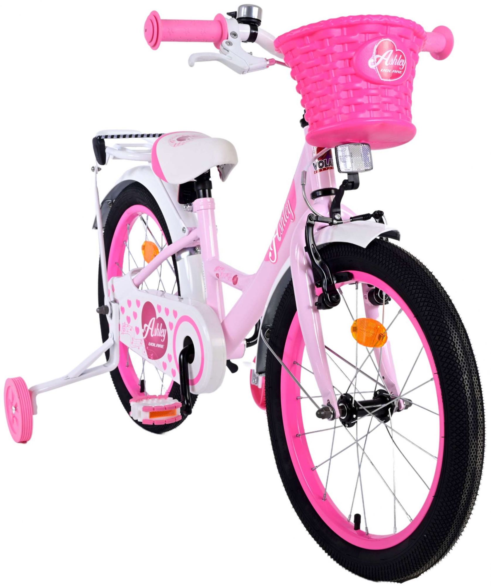 TPFSports Ashley Kinderfahrrad - Mädchen - 18 Zoll - Rücktritt + Handbremse - Rosa/Rot