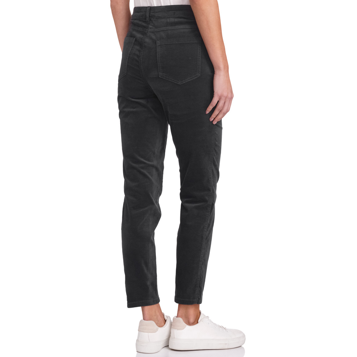 Gina Benotti Damen Samthose mit Slim-Fit dunkelgrau