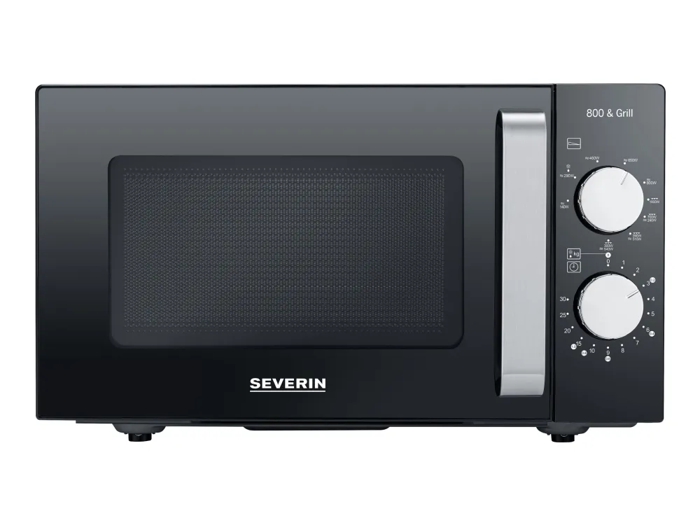 SEVERIN MW 7762 - Mikrobølgeovn med grill - 20 liter - 800 W - sort/rustfrit stål