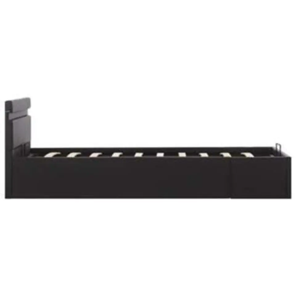 vidaXL - LED bed met opbergruimte - Hydraulisch - Zwart - Kunstleer - 90x200 cm