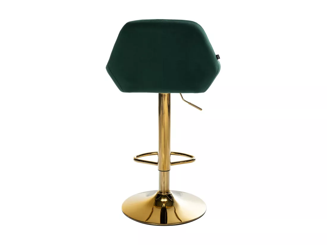 Lot de 2 Tabouret de bar - Velours & Métal - Vert foncé - Braga