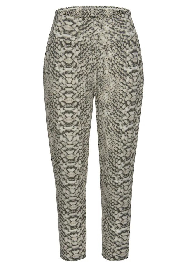 LASCANA Strandhose  mit Alloverprint in Reptiloptik und Taschen, 7/8-Länge, Jerseyhose