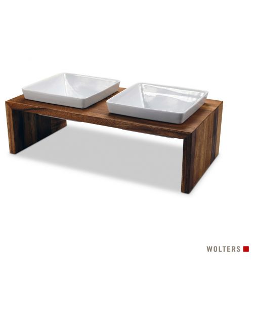 Wolters Foodstation Meshidai Double Teak&Wit - Hondenvoerbak