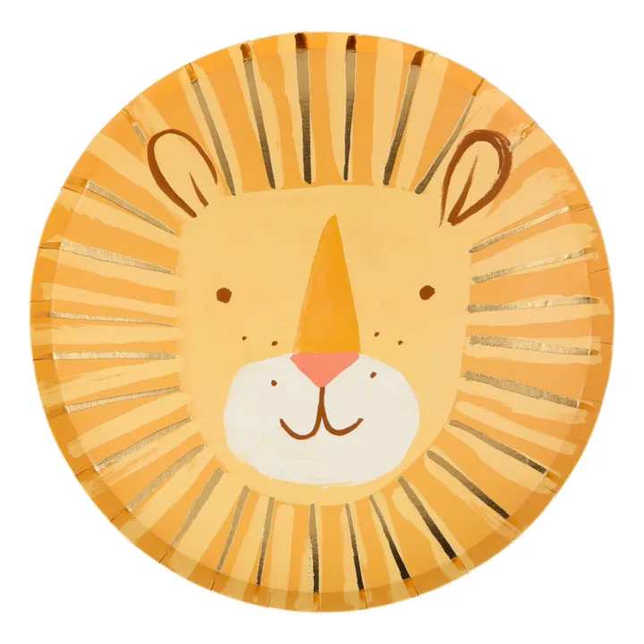 Meri Meri Assiettes en carton Lion - Set de 8