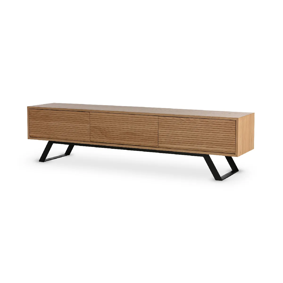 Lisa Design Zapallar meuble TV 206 cm - Bois/Noir
