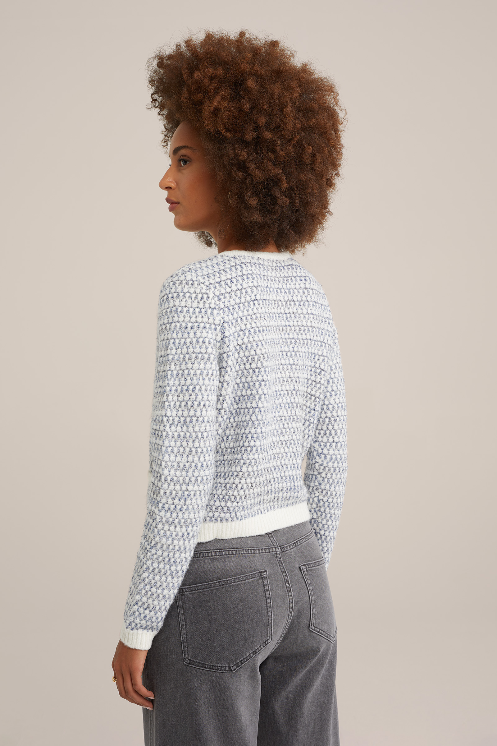 gebreid vest met structuur WE Fashion Lichtblauw