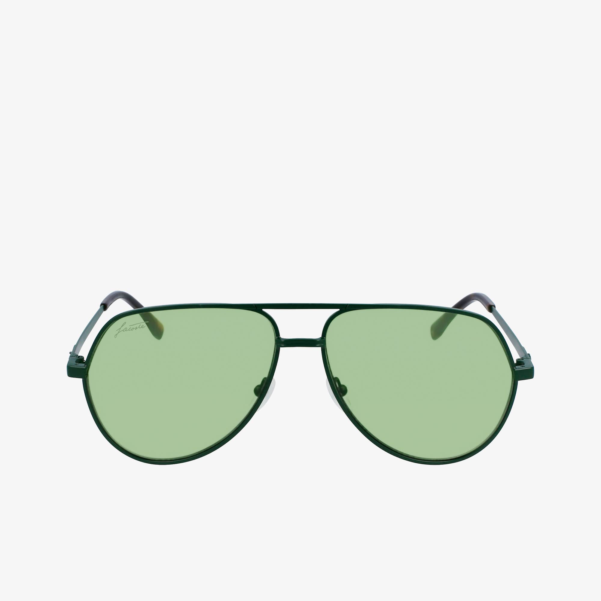 Lunettes de soleil pilote unisexes Signature 101 en métal Lunettes de soleil - Vert - Lacoste - Unisex