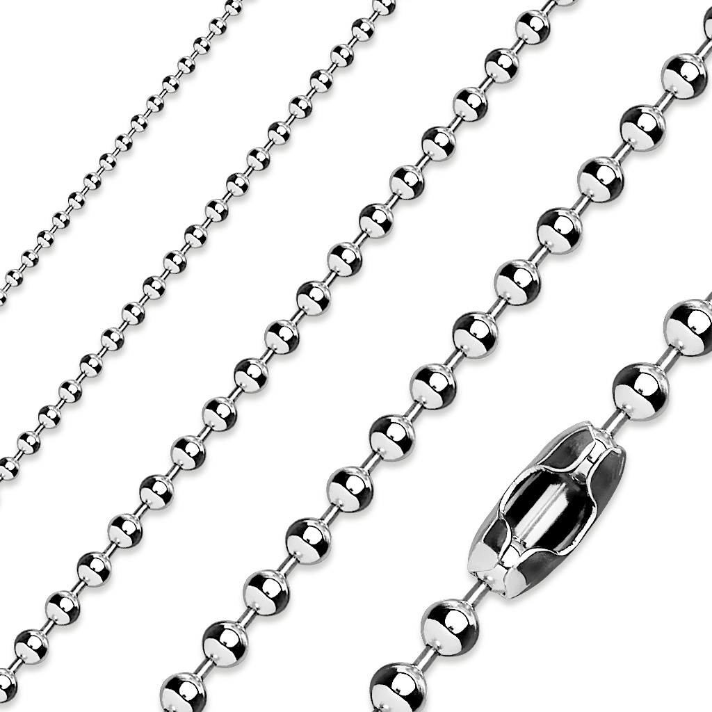 (2mm) Edelstahl Kugel Halskette - Silber