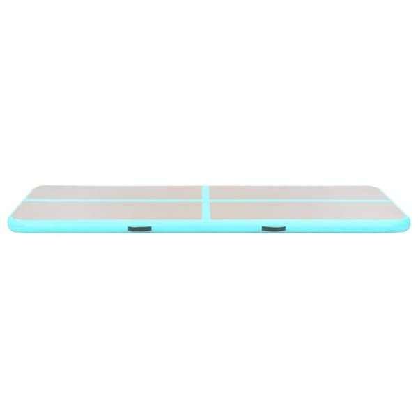vidaXL Oppblåsbar gymnastikkmatte med pumpe 700x100x10 cm PVC grønn