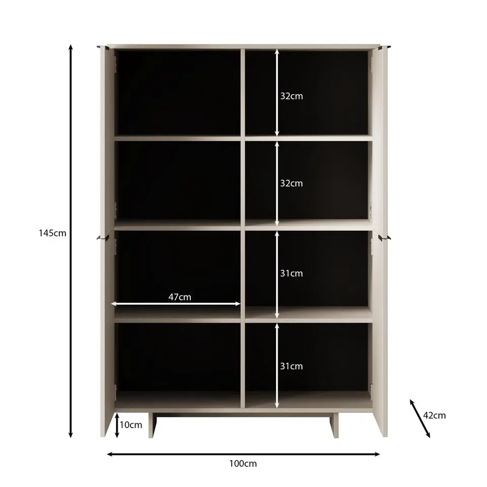 Meubella - Dressoir Ankara - Beige - 100 cm