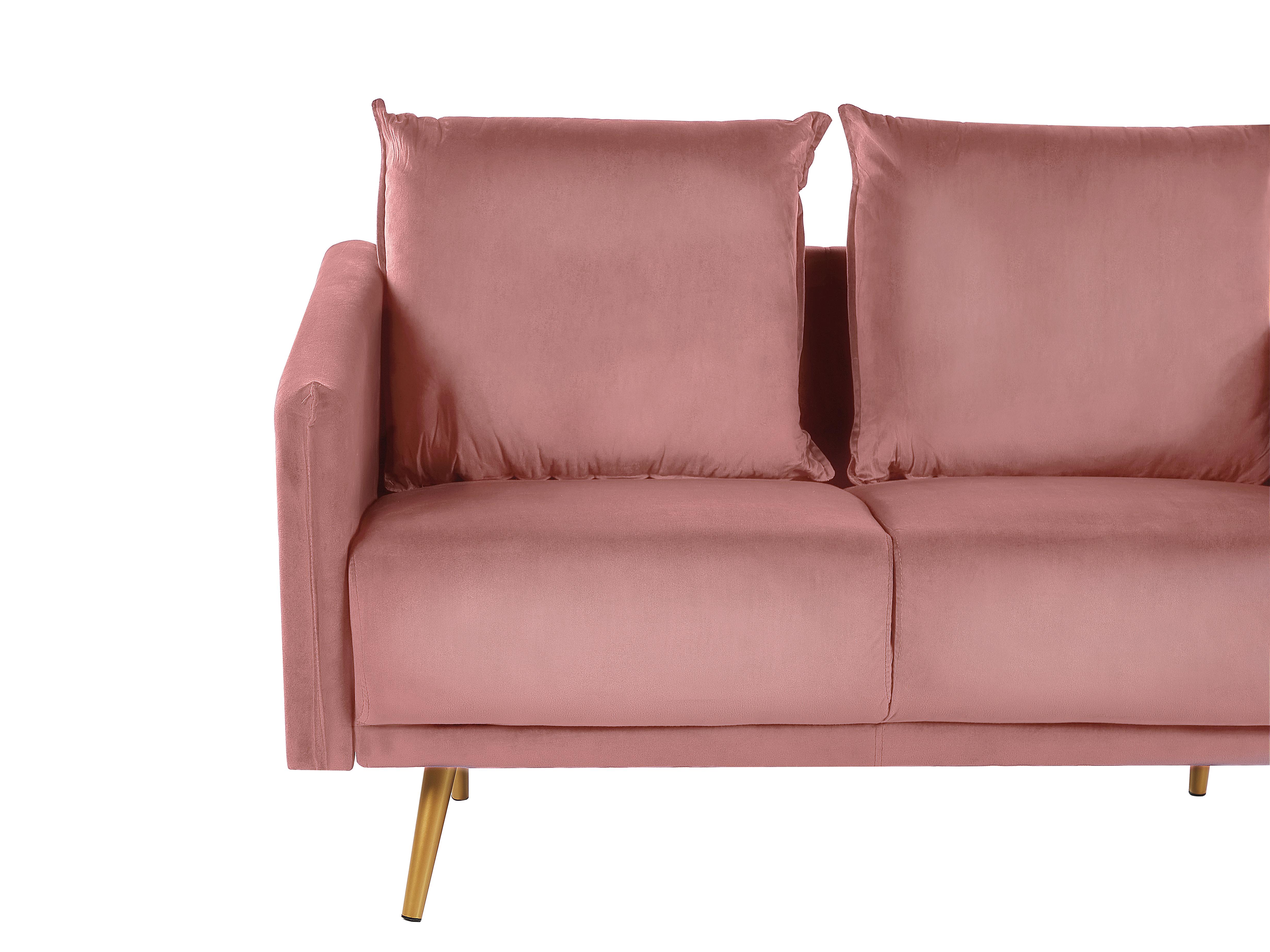 Bank 2-zits MAURA Fluweel Roze