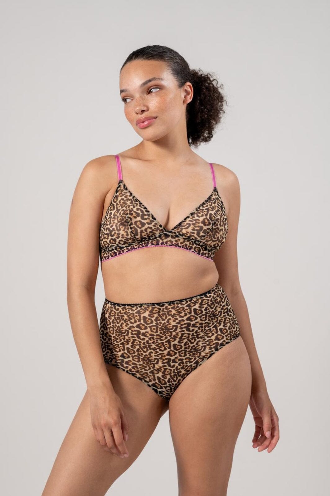 Understatement Underwear Mesh Highwaist Briefs leopard