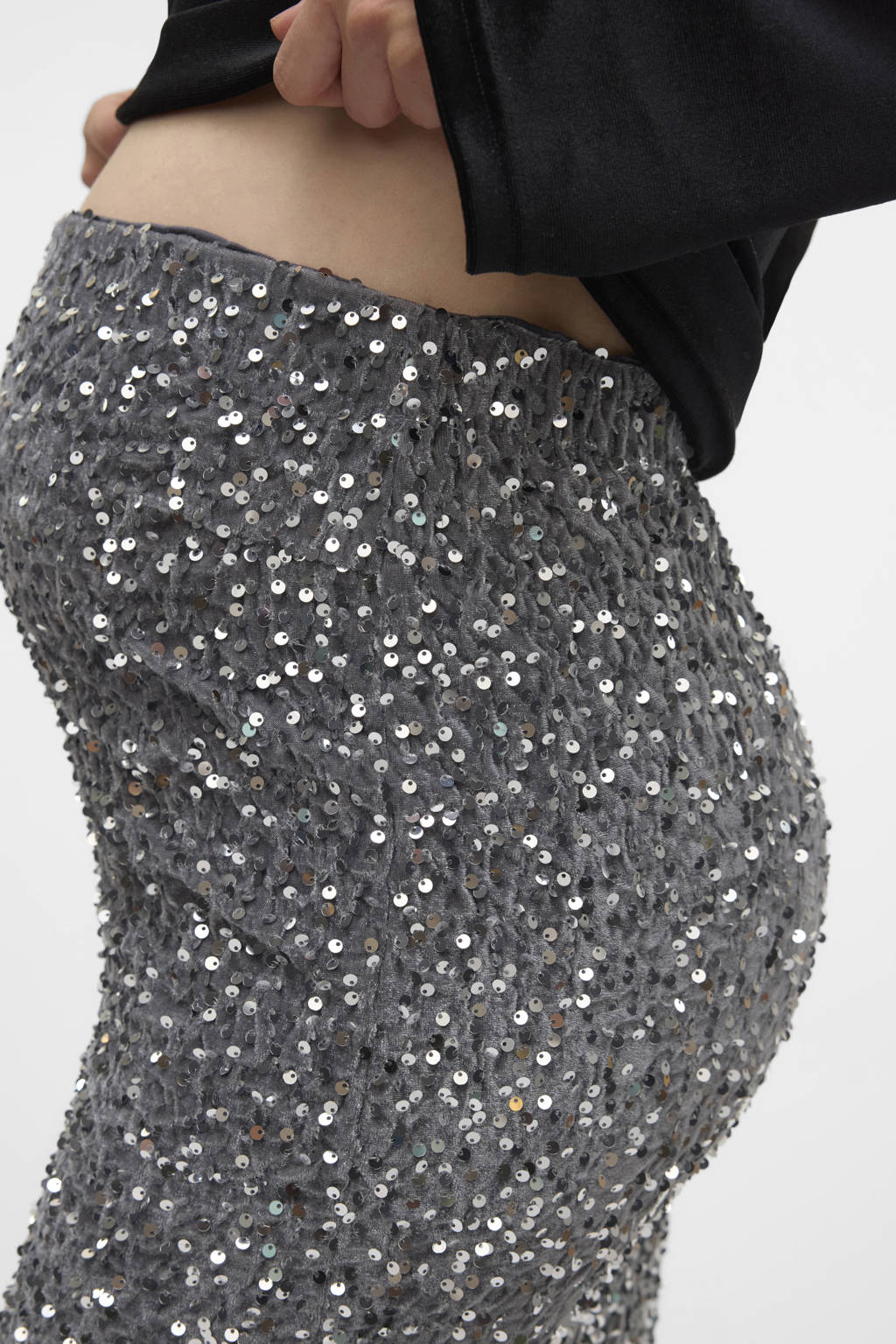 MAMALICIOUS zwangerschapsrok met pailletten MLGLITTER zilver