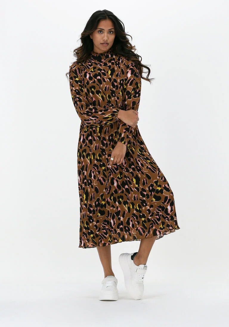 Y.A.S. bruine y.a.s. midi jurk yaspippa ls midi dress s.