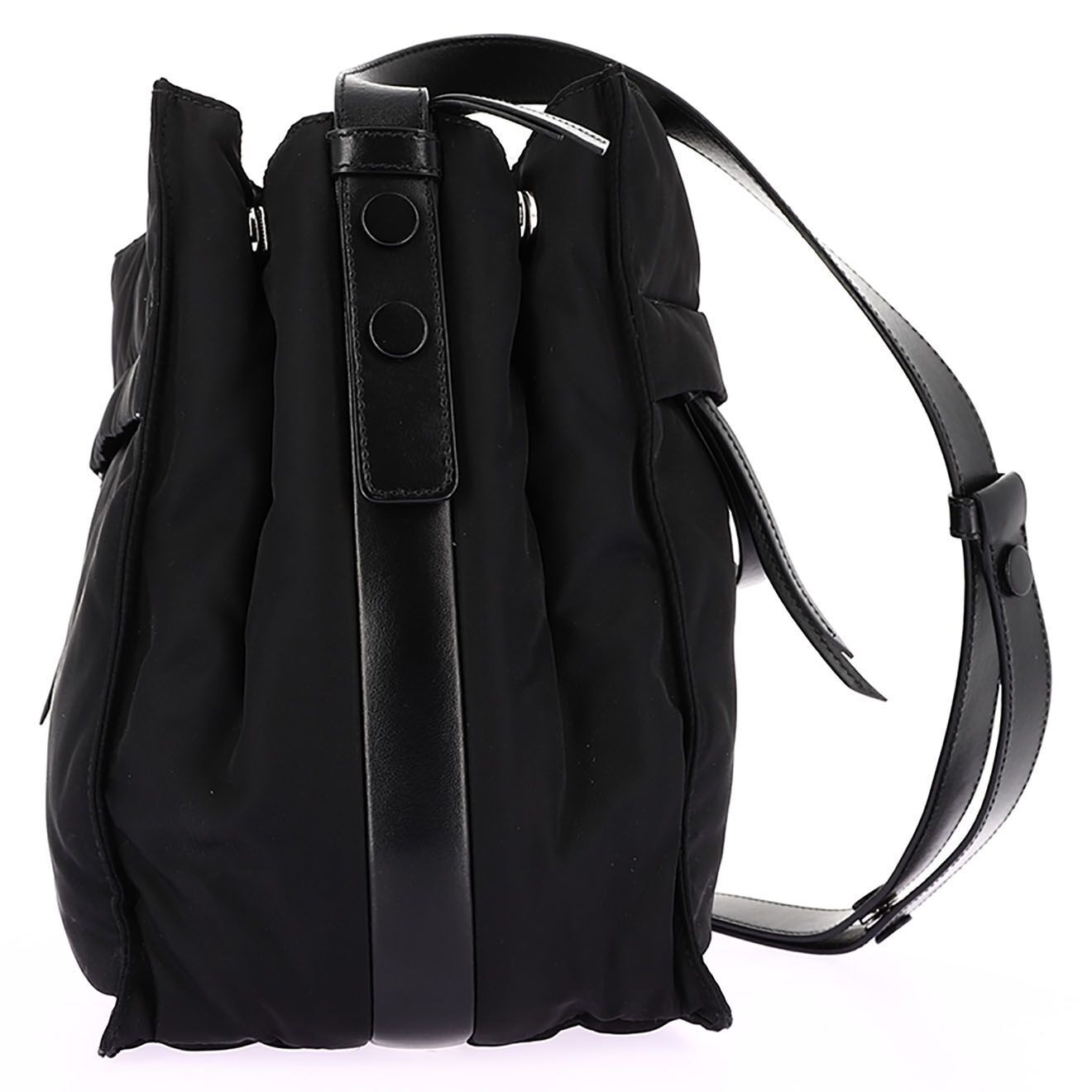 Prada Sacoche Ré-édition en Tissu & Cuir noire - Très bon état - L.29 cm