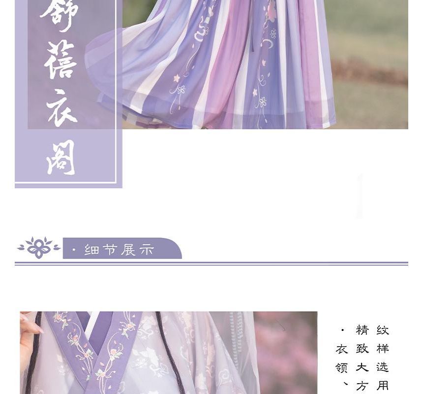 Francoix - Hanfu-kostuumset met lange mouwen en kleurblokken