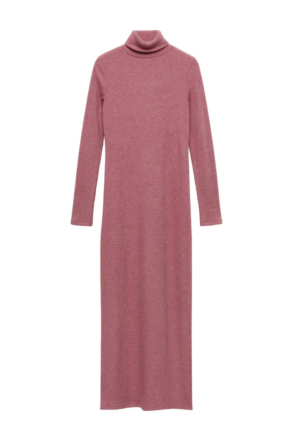 MANGO TEEN ribgebreide maxi jurk oudroze