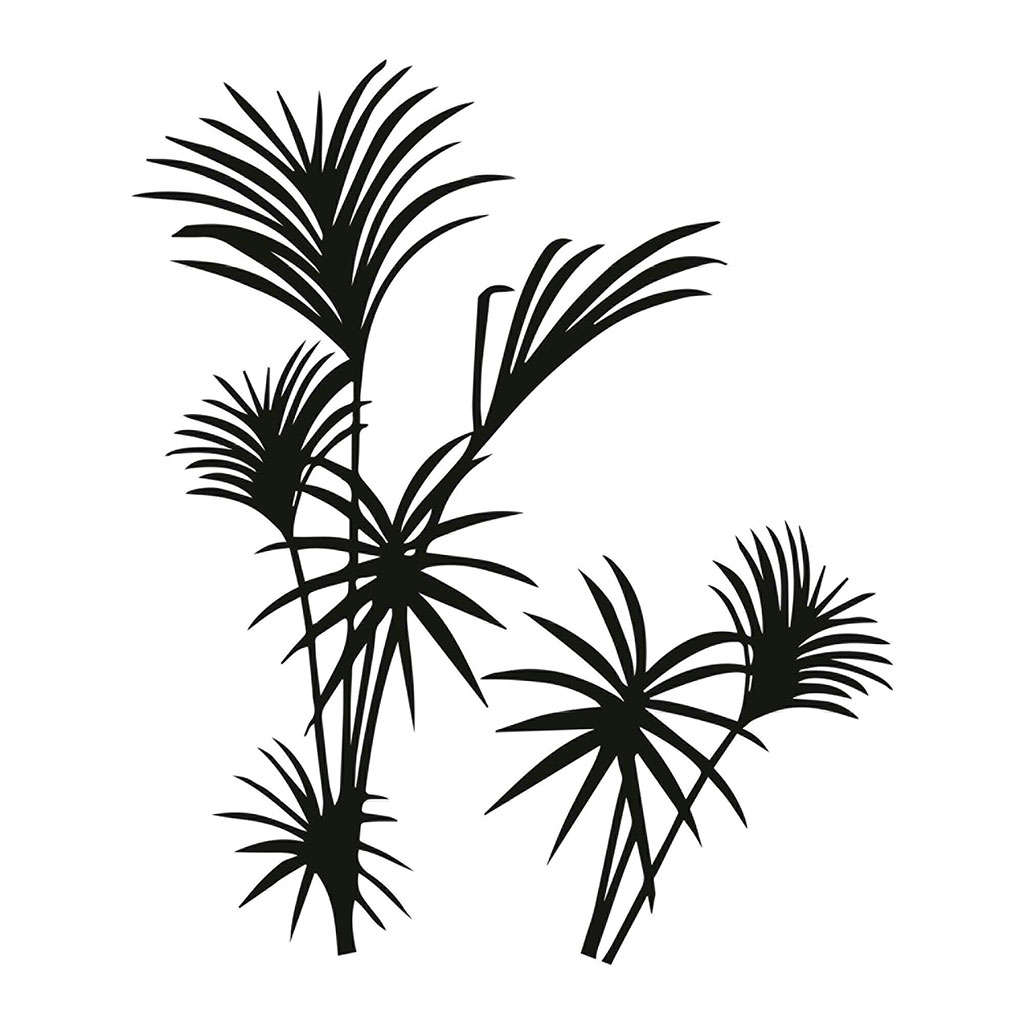 Sticker mural déco palmiers noirs 70x50cm