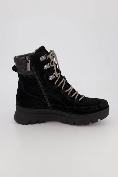 Leder-Boots, Tamaris Comfort, Haken-Schnürung, Weite H