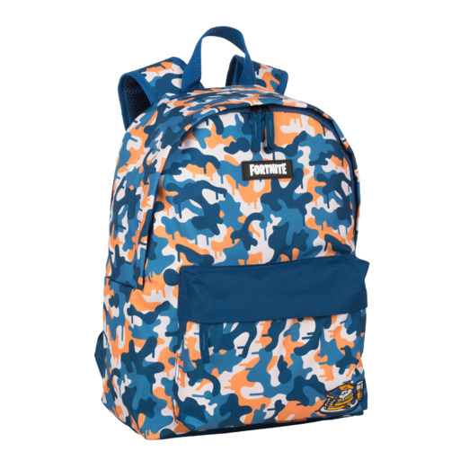 Mochila escolar americana Fortnite camuflada azul