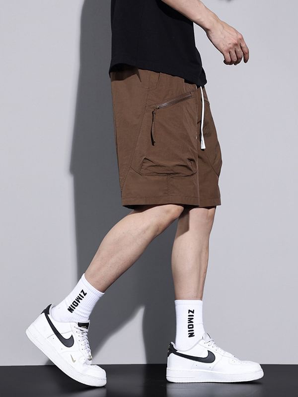Denimic - Mid Rise Plain Cargo Shorts