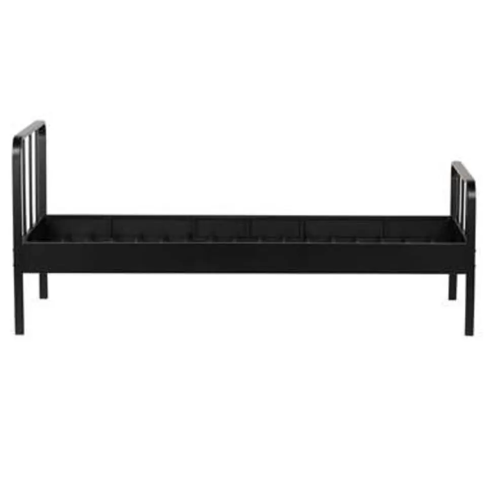 WOOOD Mees Bed - Metaal - Zwart - 90x208x95