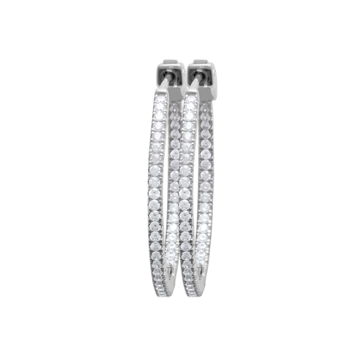 Créoles Brillaxis argent empierrées 27mm