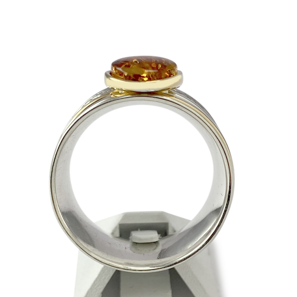 Bague d'occasion argent 925 2 tons ambre