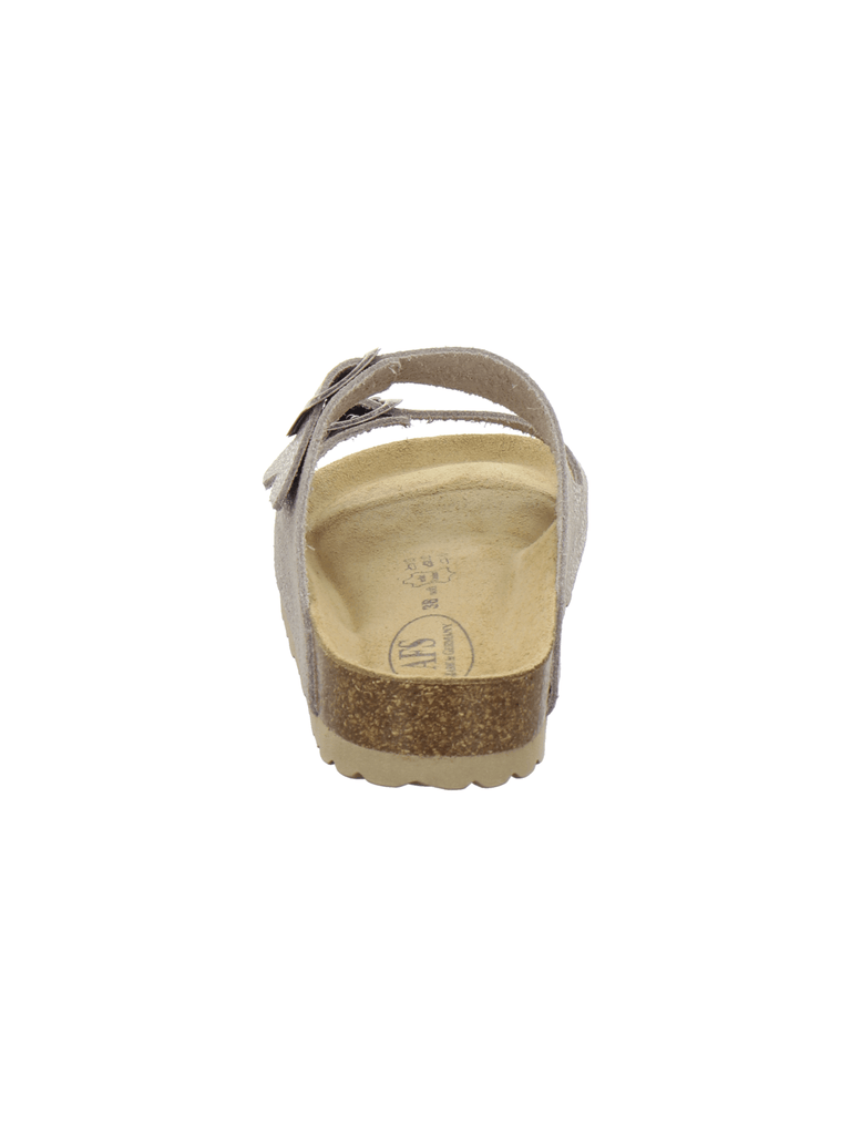 Pantoletten Damen Zweischnaller beige-reptil