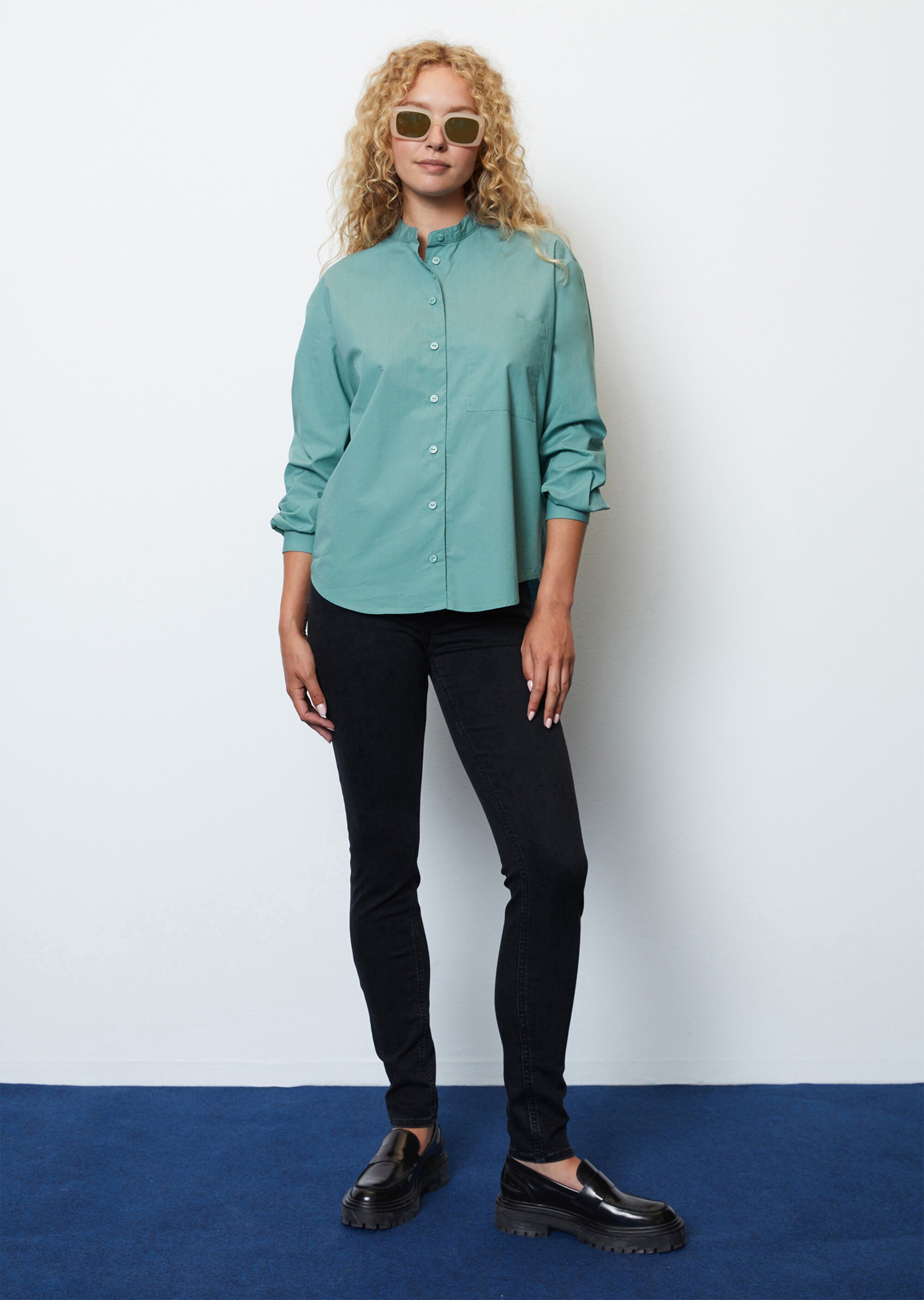 Langarm-Blusenshirt loose aus Organic Cotton