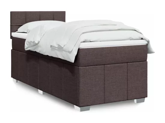 Sommier tapissier avec matelas Marron foncé 90x200 cm