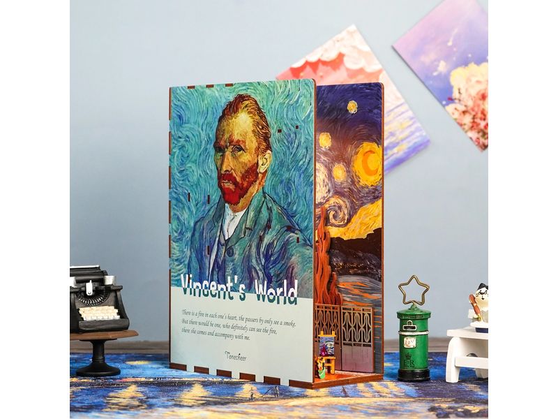 Tonecheer Bausatz Book Nook Vincent's World 3D-Modell aus lasergeschnittenen Holzteilen