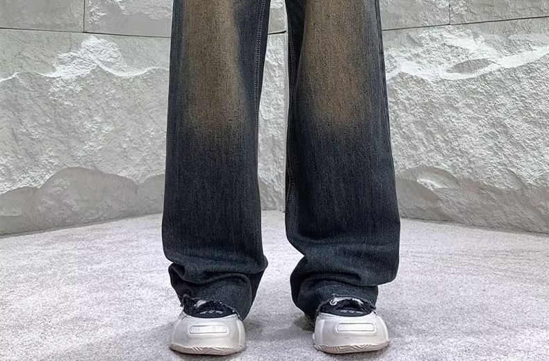 DuckleBeam - High Waist Washed Wide Leg Jeans