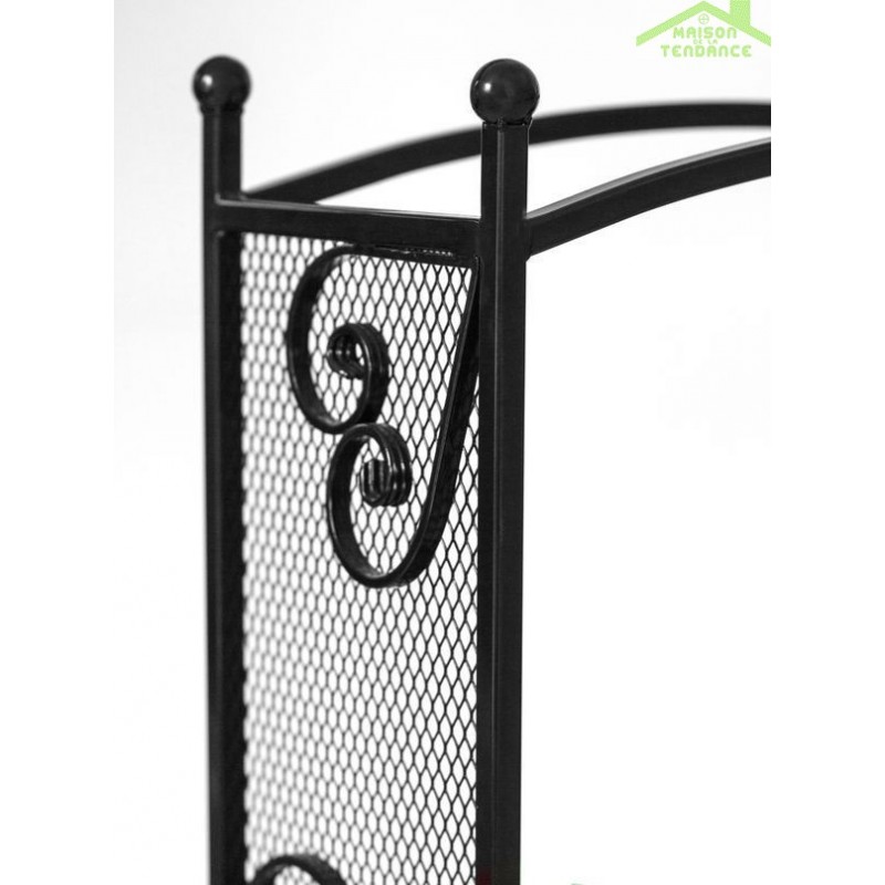 Porte bûches rectangulaire en acier noir 