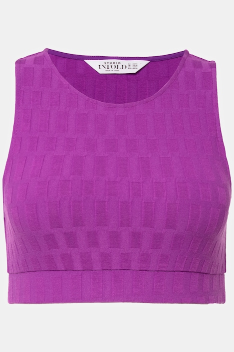 Crop-Top, Rundhals, Slim Fit, Struktur