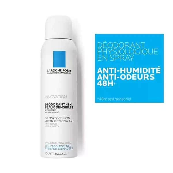 Desodorante Spray La Roche-Posay 48H para Pele Sensível, Pacote com 2 x 150ml
