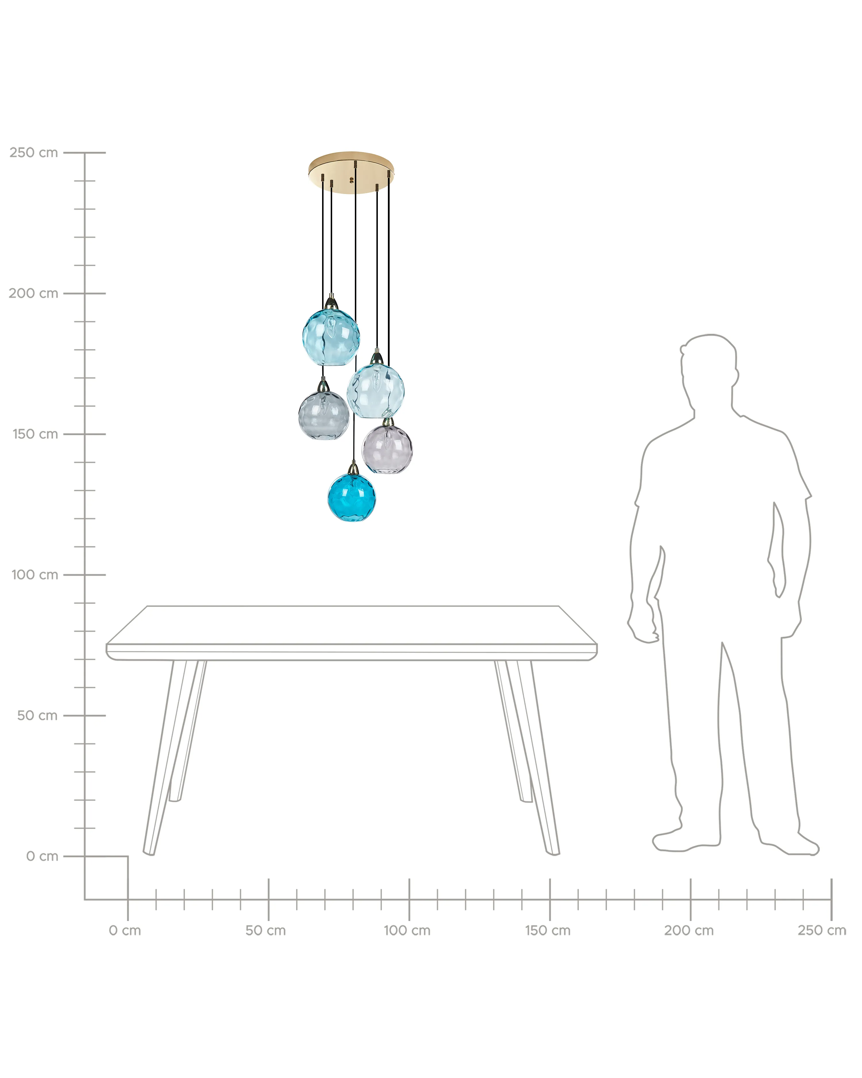 Hanglamp PABELLON Glas Blauw