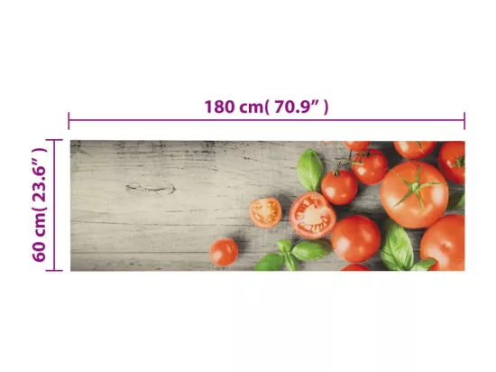 Tapis de cuisine lavable impression de tomates 60x180cm velours