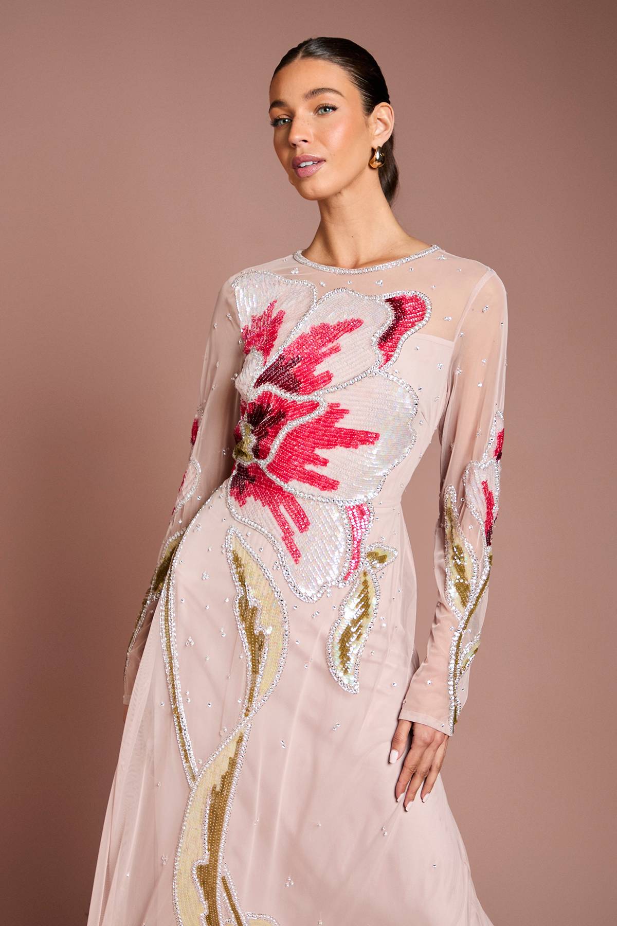 Coast Robe Maxi Florale Ornée À La Main Premium