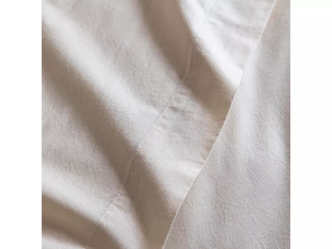 Drap plat coton lavé - SOMEO Beige 240x300 - CELESTE