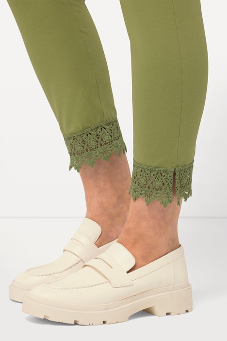 7/8-Leggings, Saumspitze, Biobaumwolle