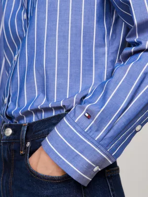 Camisa de beisebol com listras e modelagem regular