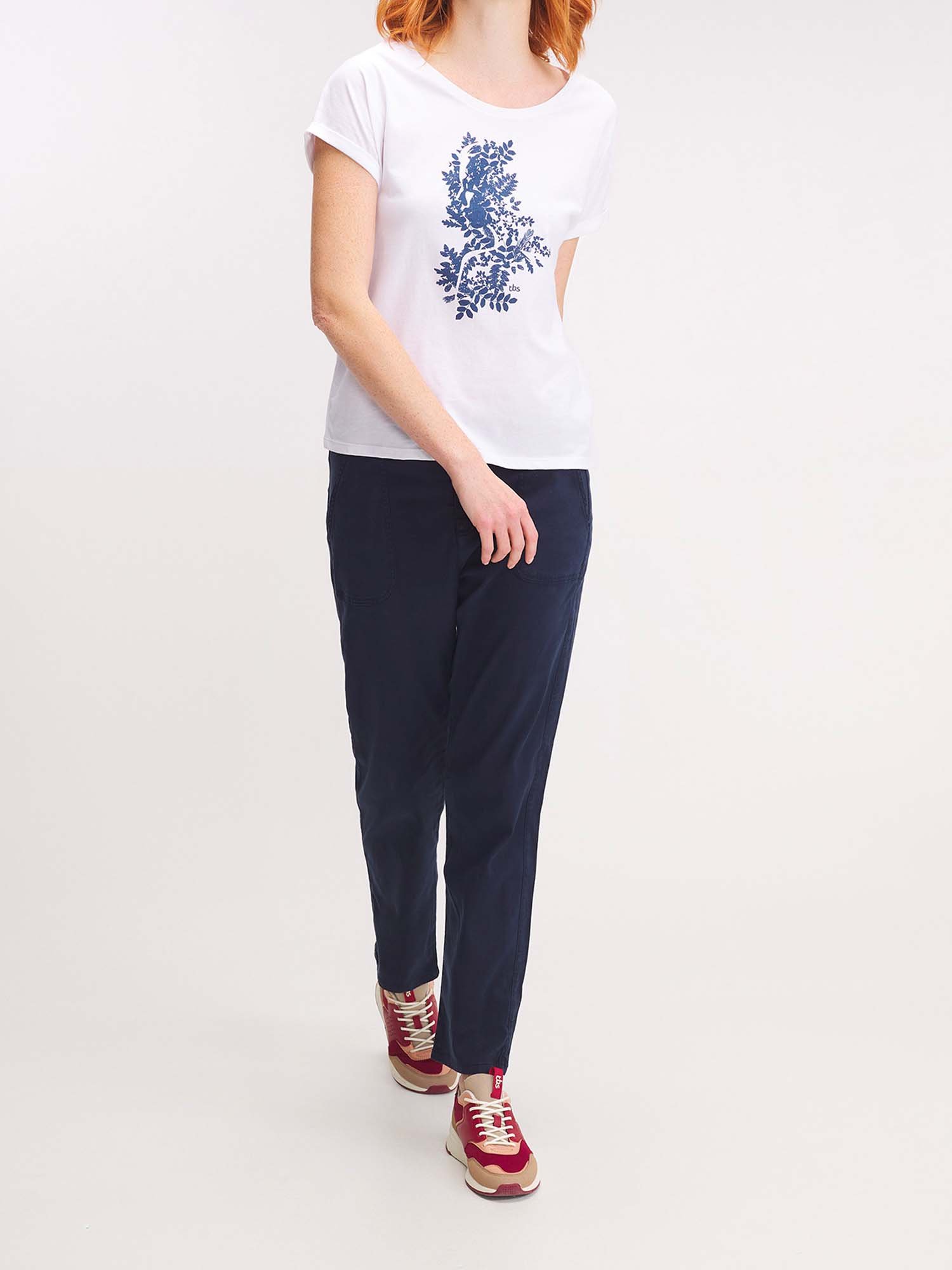 Tee Shirt Femme A Motif Blanc