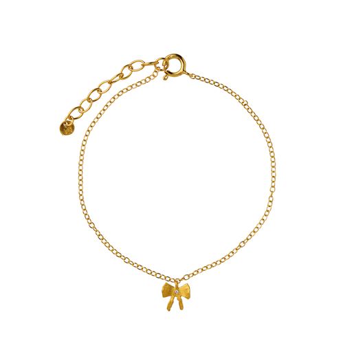 Stine A Petit Bow Armbånd, Goldplated, 18 cm