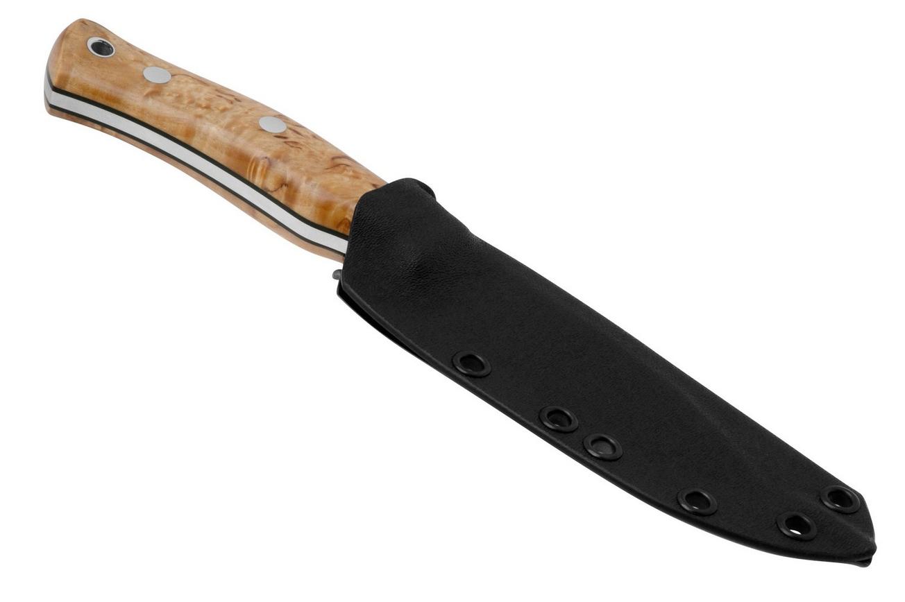 Casström No. 10 Swedish Forest Knife Flat 14118, 14C28N Stabilised Curly Birch Kydex, bushcraftmes