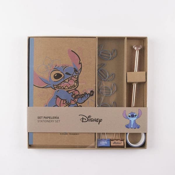 Sett med Skrivesaker Stitch 10 Deler Blå