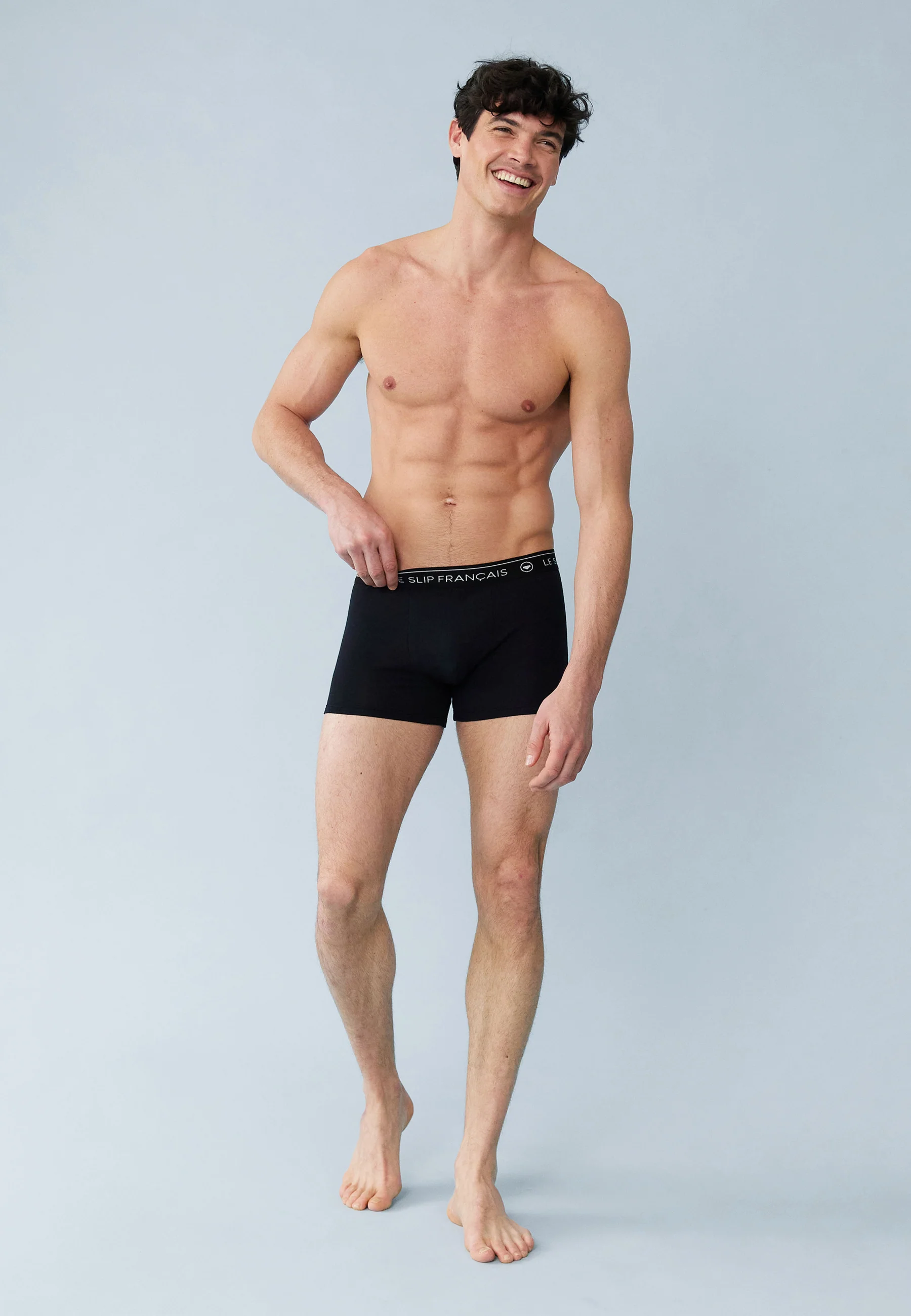 Trio de boxers en coton-Pack Boxer Redoutable Noir Blanc Gris